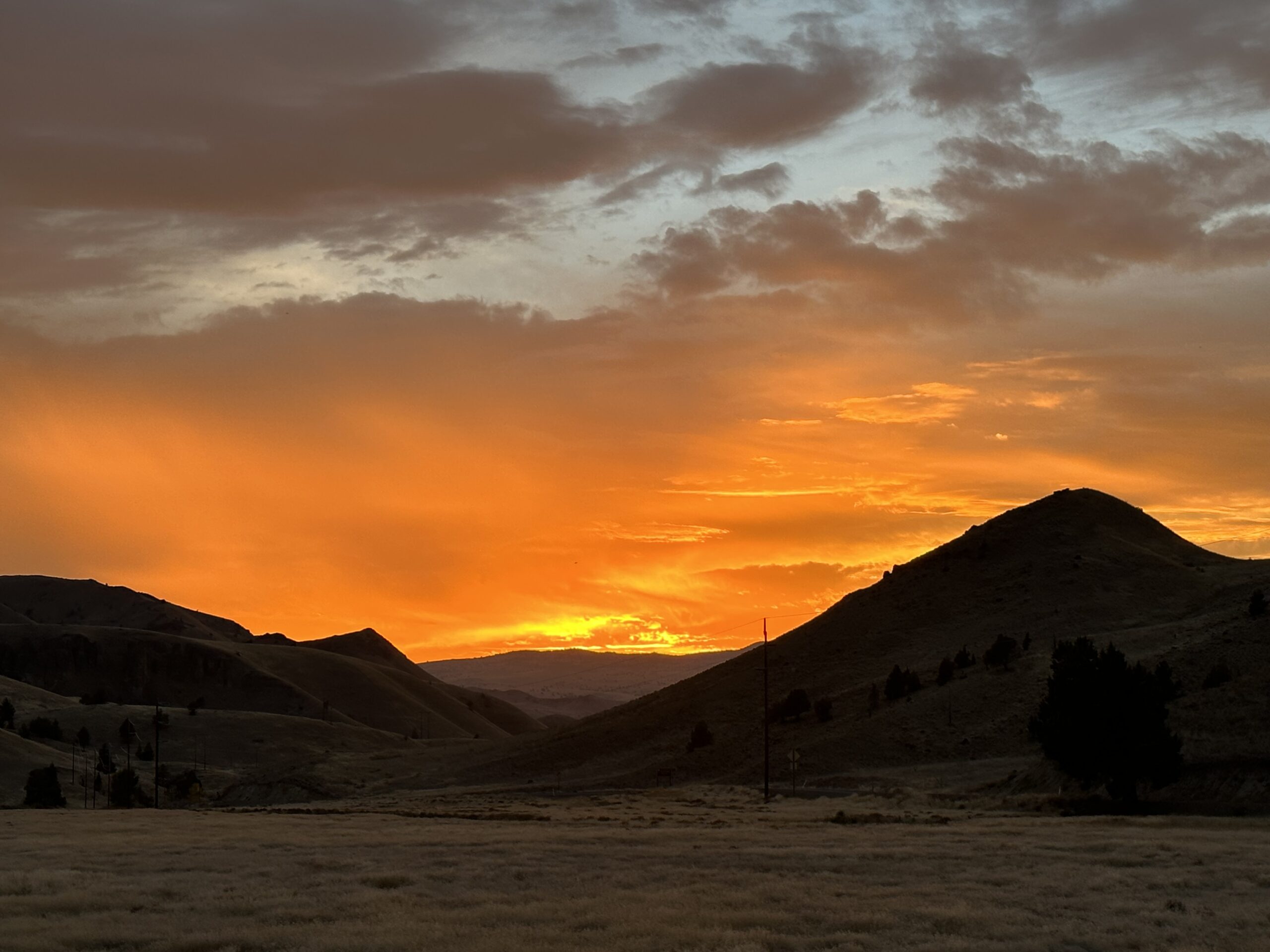 Sunset over mountains